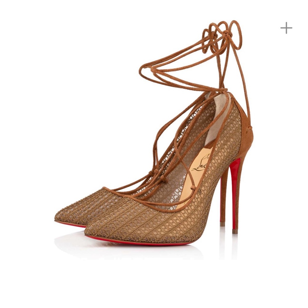 Womens Christian Louboutin
Brown Peropik 100 Rete/Dent Chenette/Vv Pumps